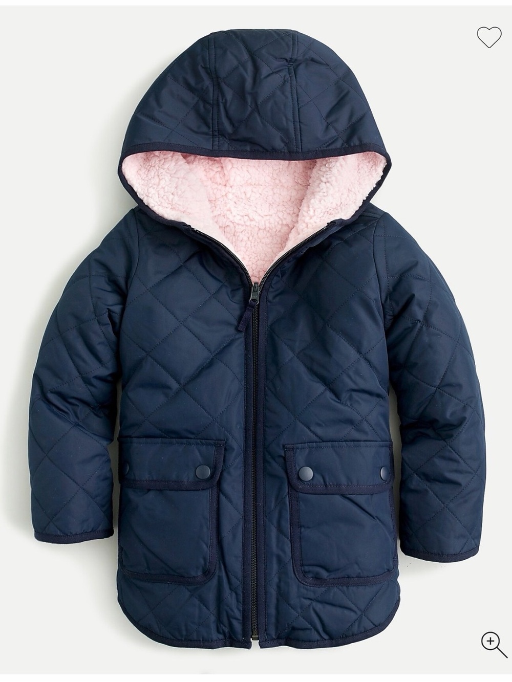 Crewcuts Reversible Quilted Jacket in Navy and Cream